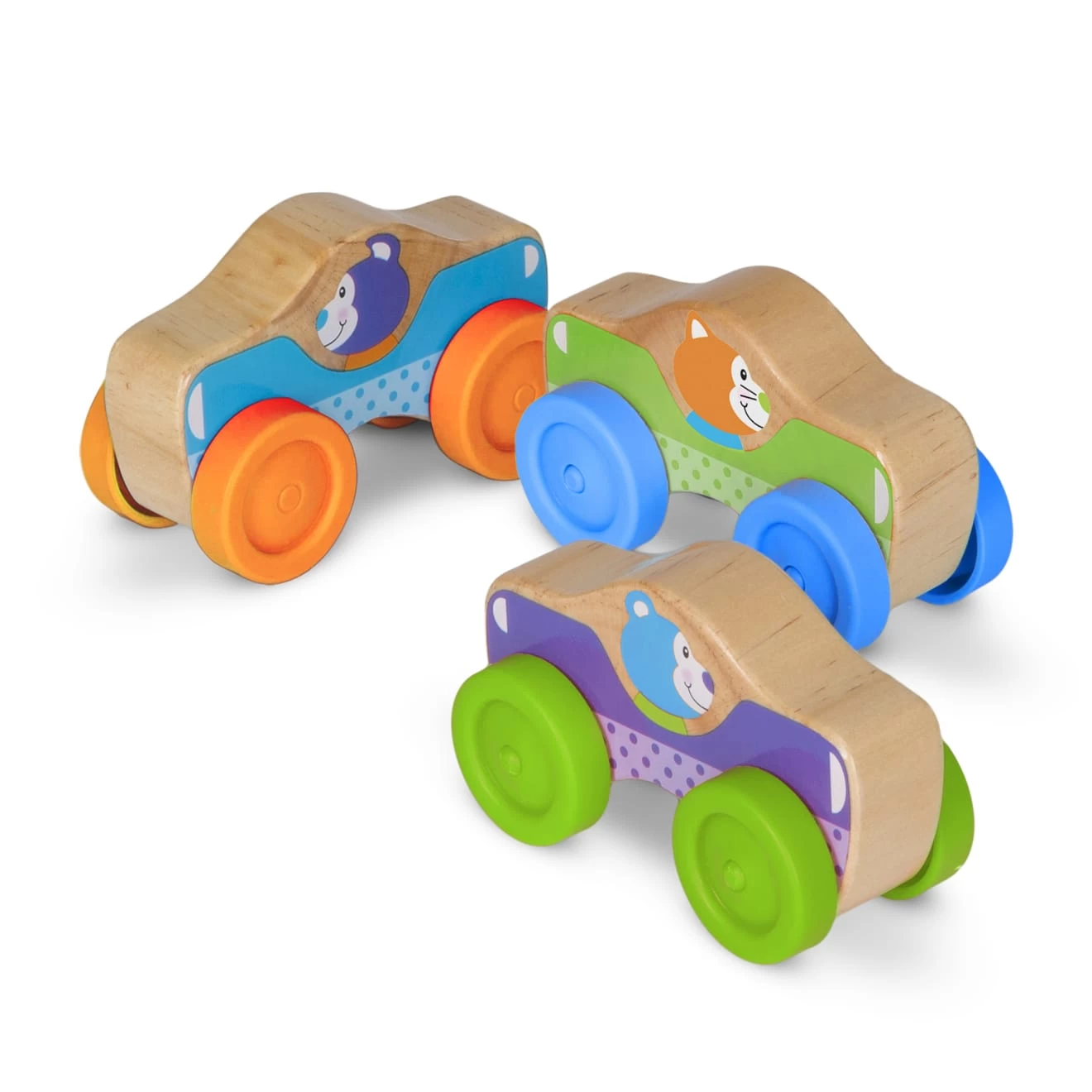 Melissa & Doug First Play Wooden Animal Stacking Cars - Image 4