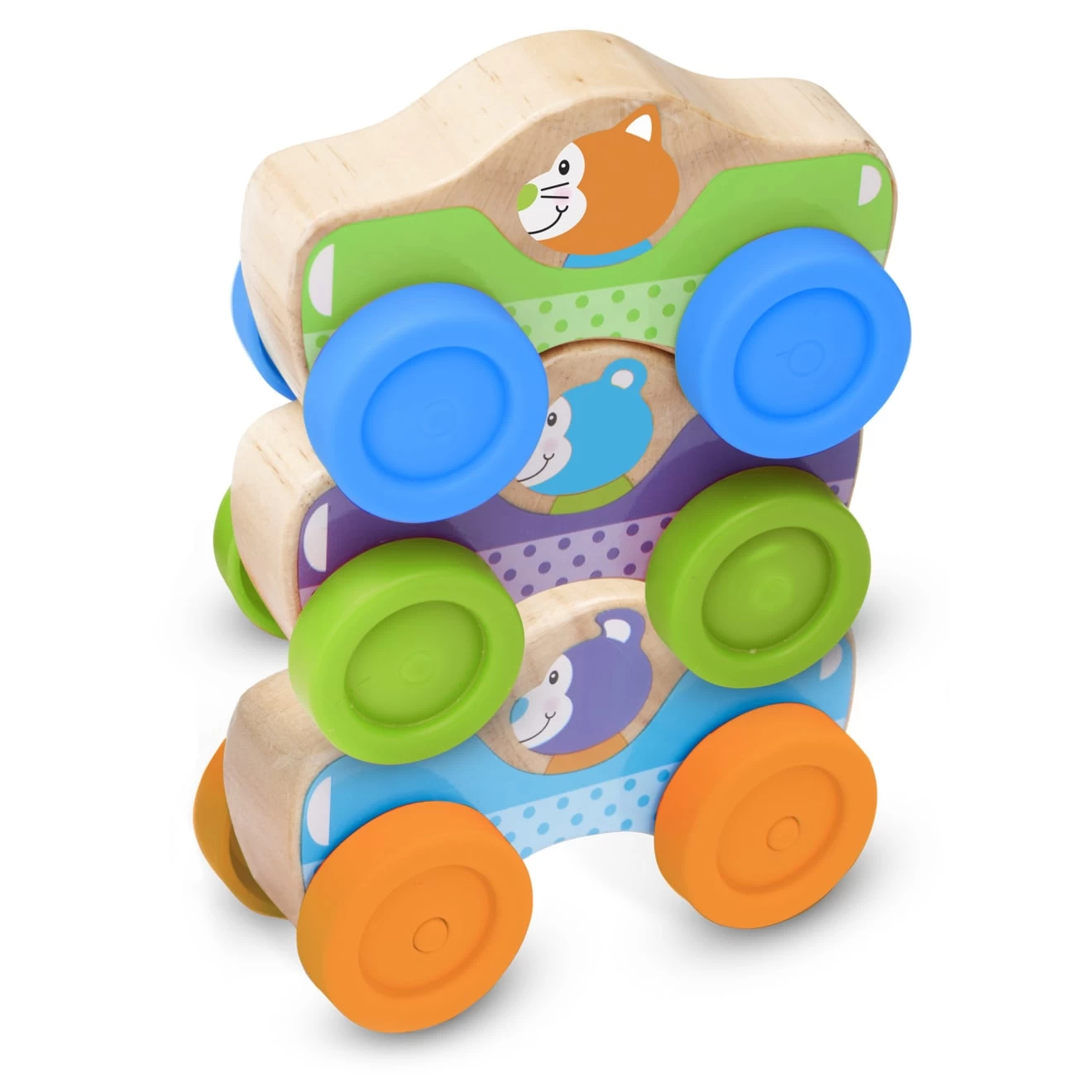 Melissa & Doug First Play Wooden Animal Stacking Cars