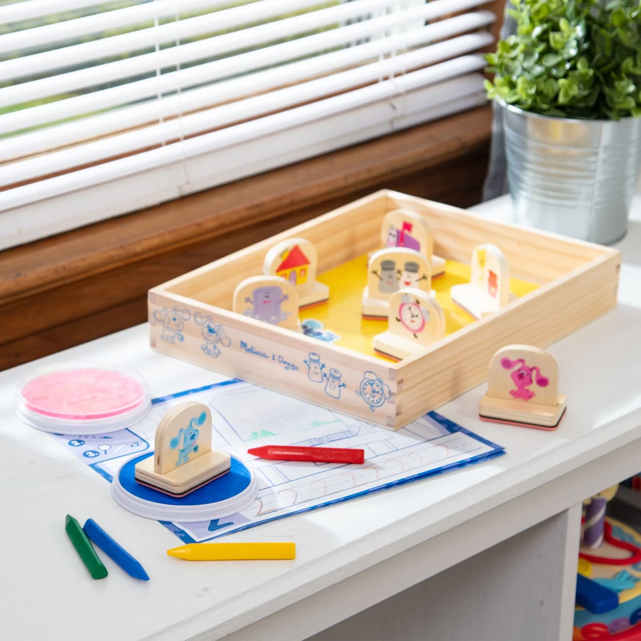 Melissa & Doug Blue's Clues & You! Wooden Handle Stamps Activity Set - Image 5