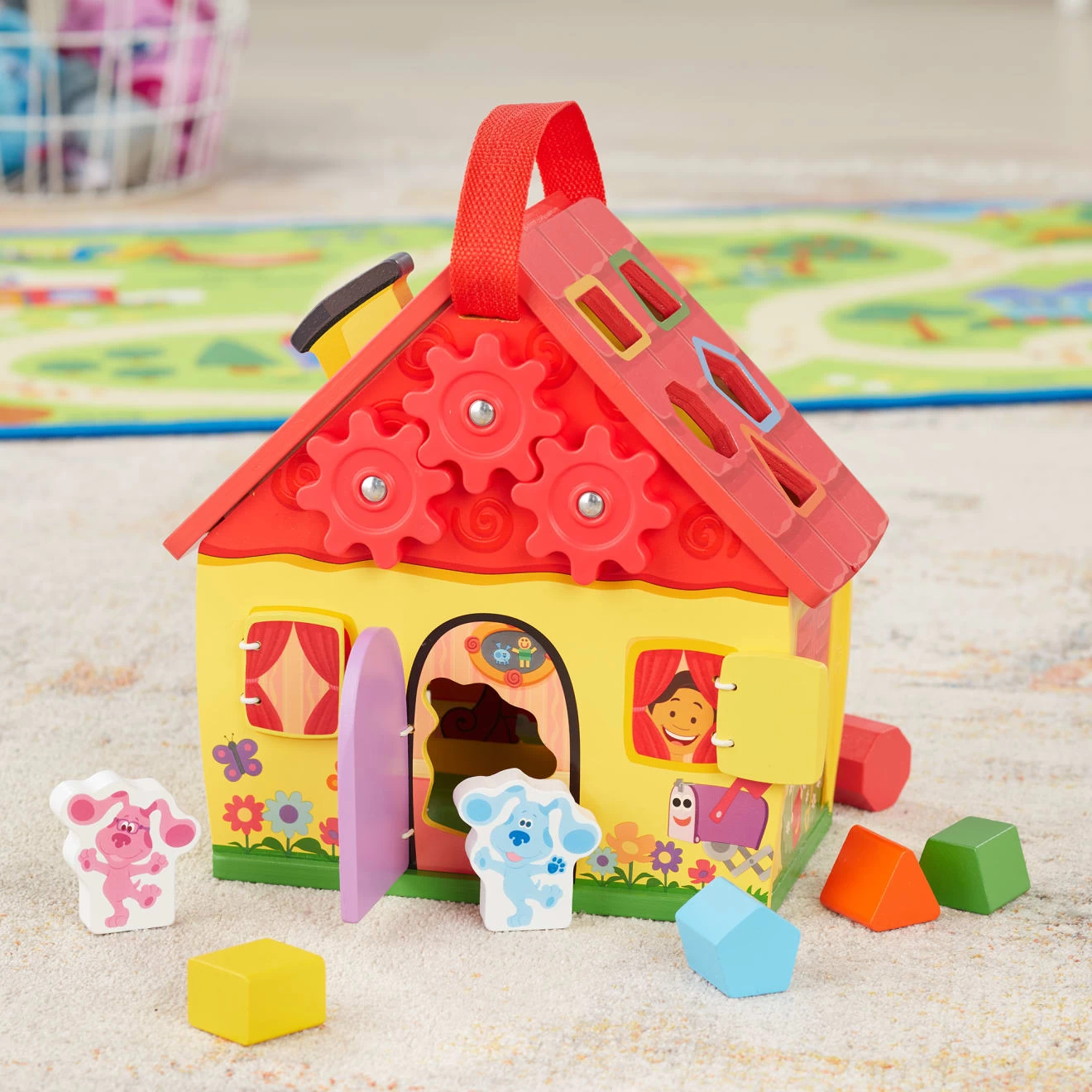 Melissa & Doug Blue's Clues & You! Wooden Take-Along House - Image 5