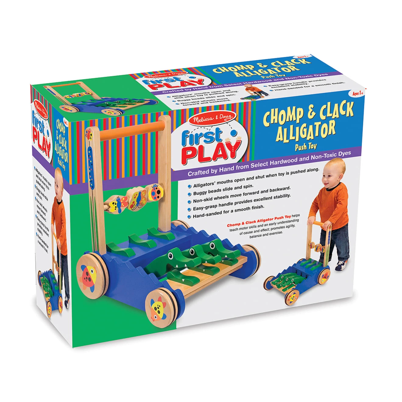 Melissa & Doug Chomp & Clack Alligator Push Toy - Image 3