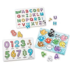Melissa & Doug Classic Peg Puzzle Bundle (3 Puzzle Bundle)