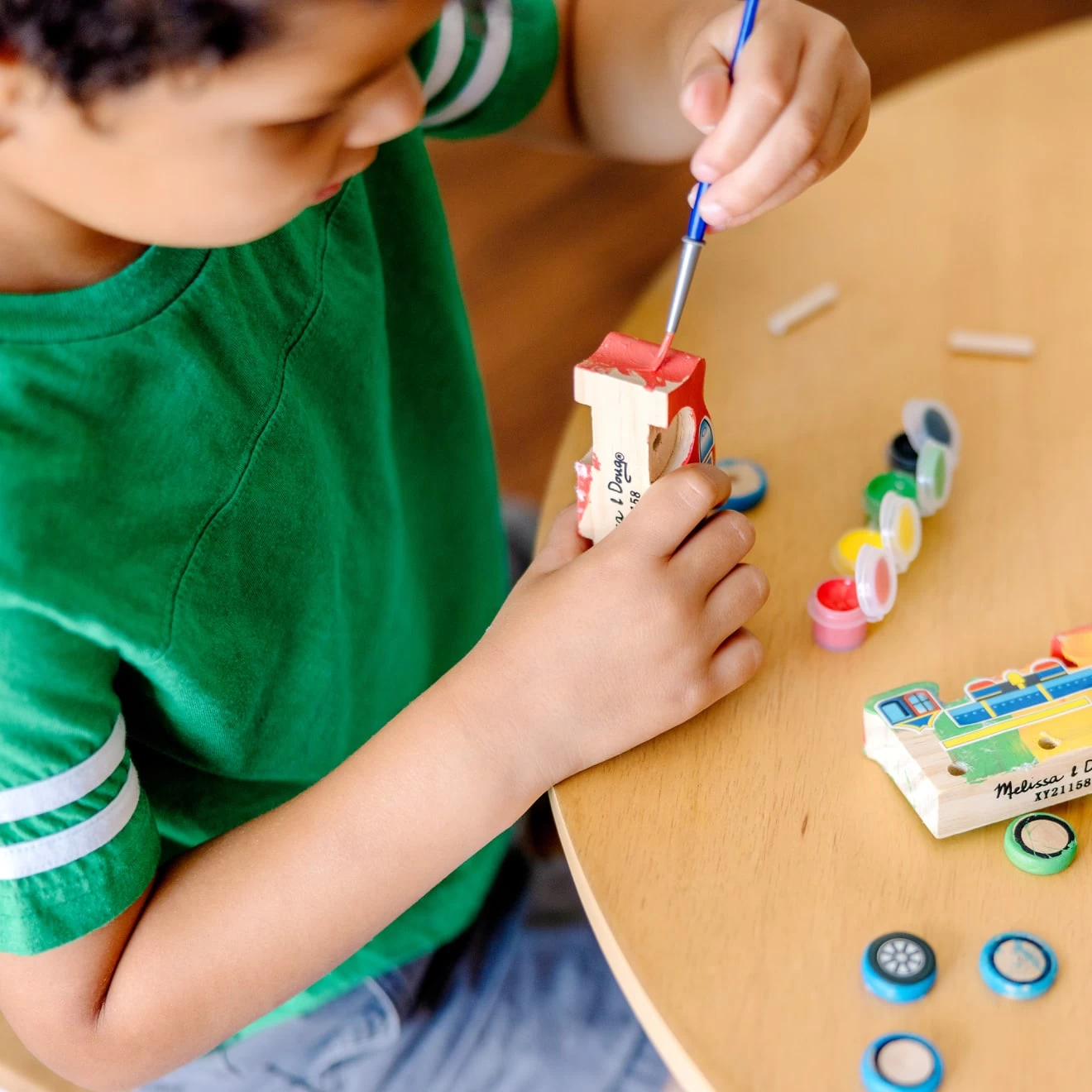 Melissa & Doug Decorate-Your-Own Wooden Train And Race Car Craft Kit - Image 2