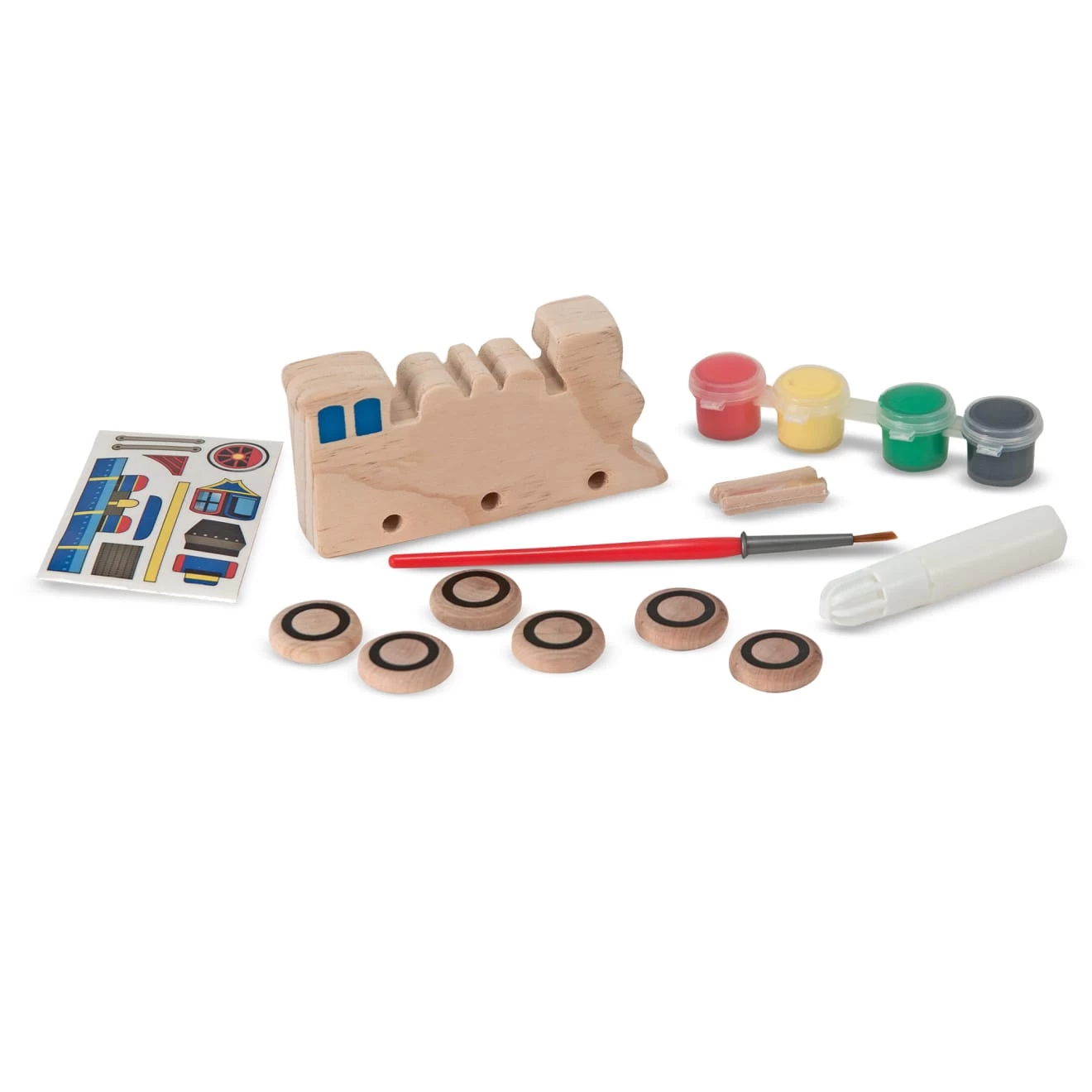 Melissa & Doug Decorate-Your-Own Wooden Train And Race Car Craft Kit - Image 4