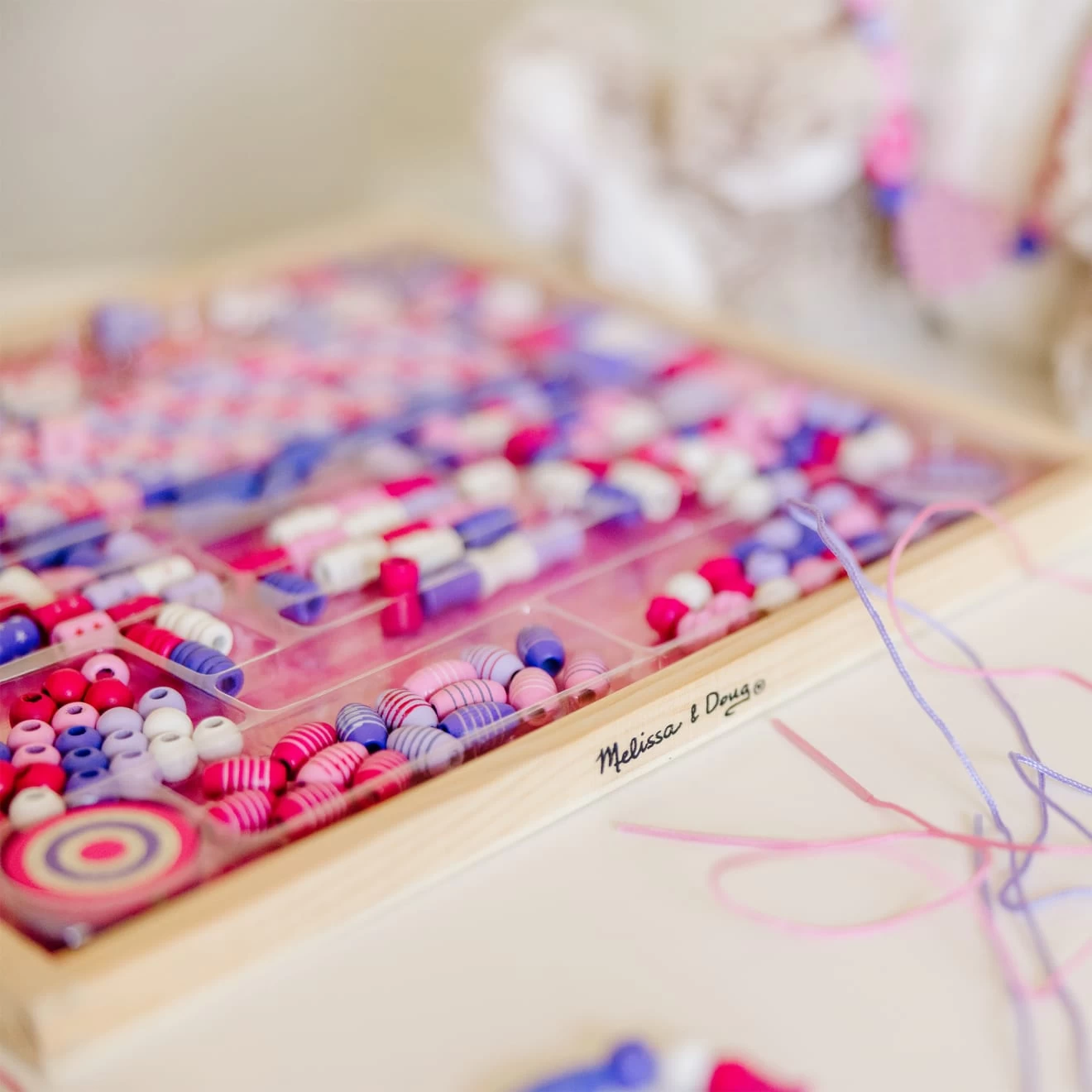 Melissa & Doug Created By Me! Sparkle & Shimmer Beads Wooden Bead Kit - Image 5