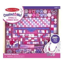 Melissa & Doug Created By Me! Sparkle & Shimmer Beads Wooden Bead Kit