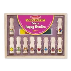 Melissa & Doug Wooden Stamp Set - Deluxe Happy Handles