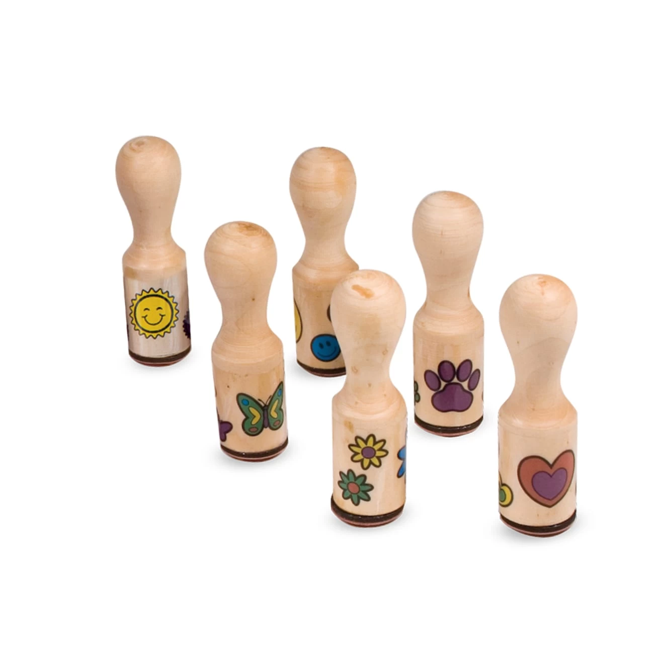 Melissa & Doug Wooden Stamp Set - Deluxe Happy Handles - Image 3