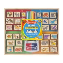 Melissa & Doug Deluxe Wooden Stamp Set - Animals
