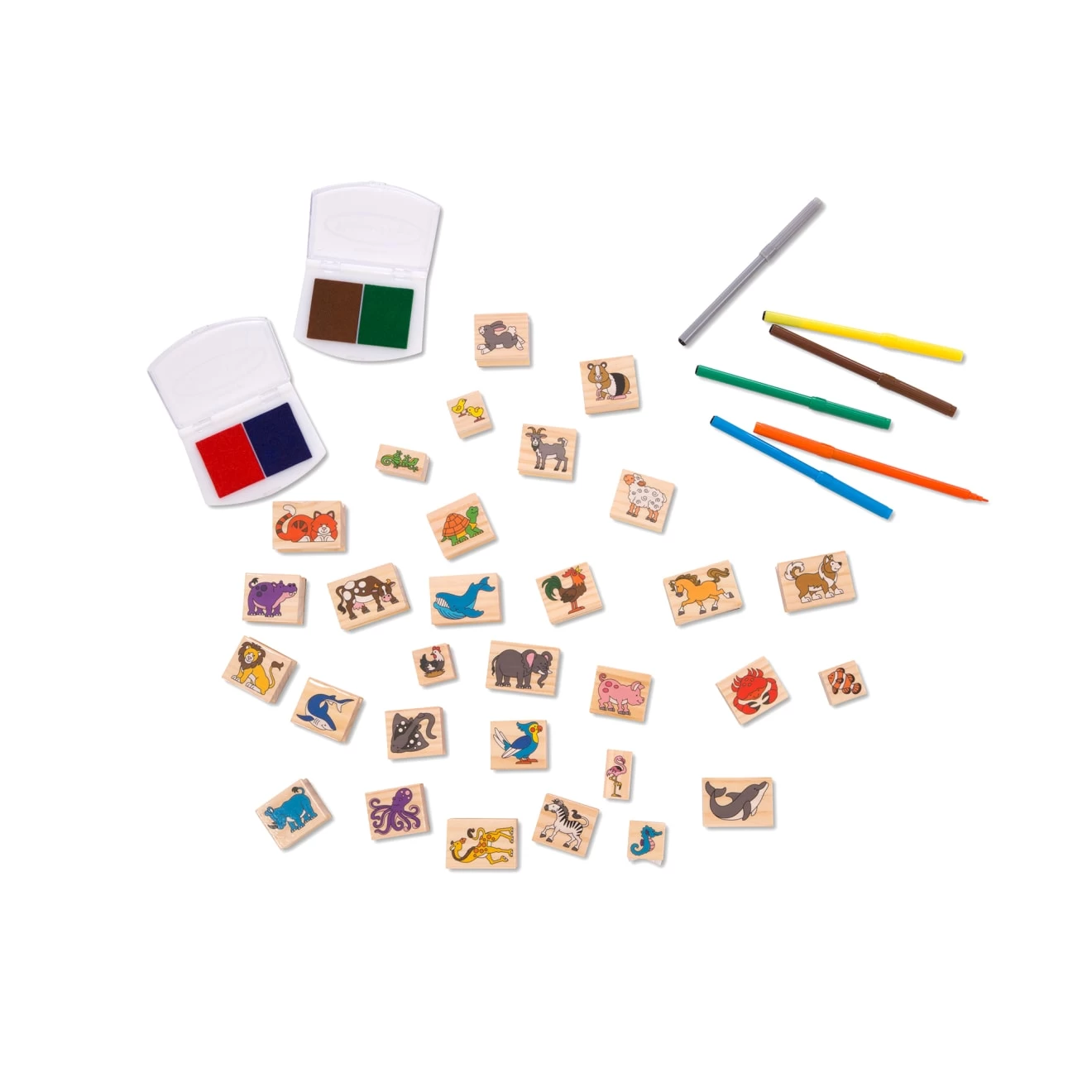Melissa & Doug Deluxe Wooden Stamp Set - Animals - Image 5