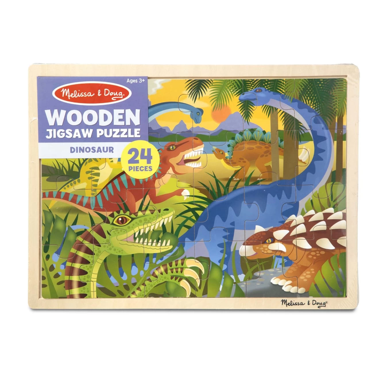 Melissa & Doug Dinosaur Wooden Jigsaw Puzzle - 24 Pieces - Image 3