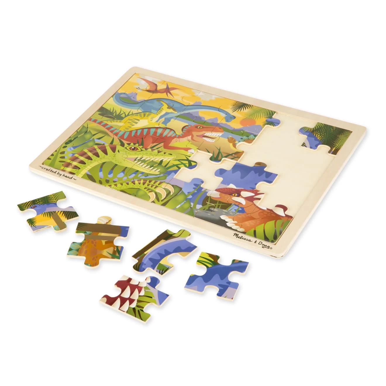Melissa & Doug Dinosaur Wooden Jigsaw Puzzle - 24 Pieces - Image 4
