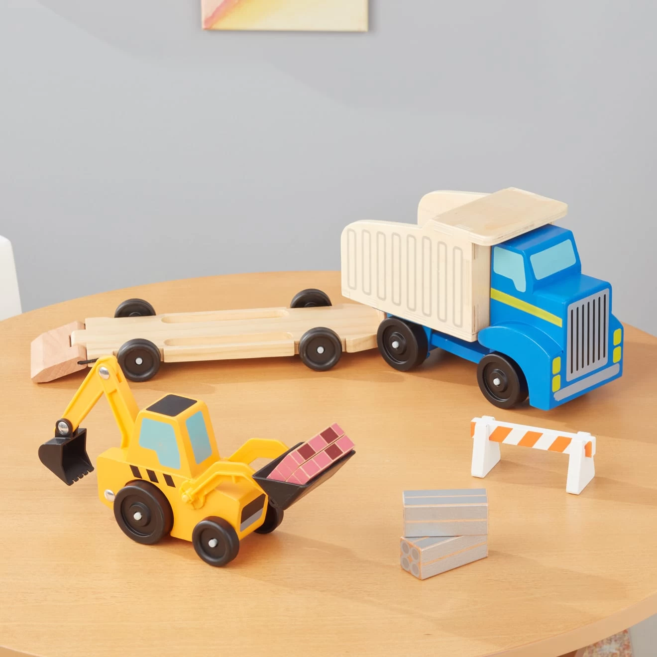 Melissa & Doug Classic Toy Dump Truck & Loader - Image 9