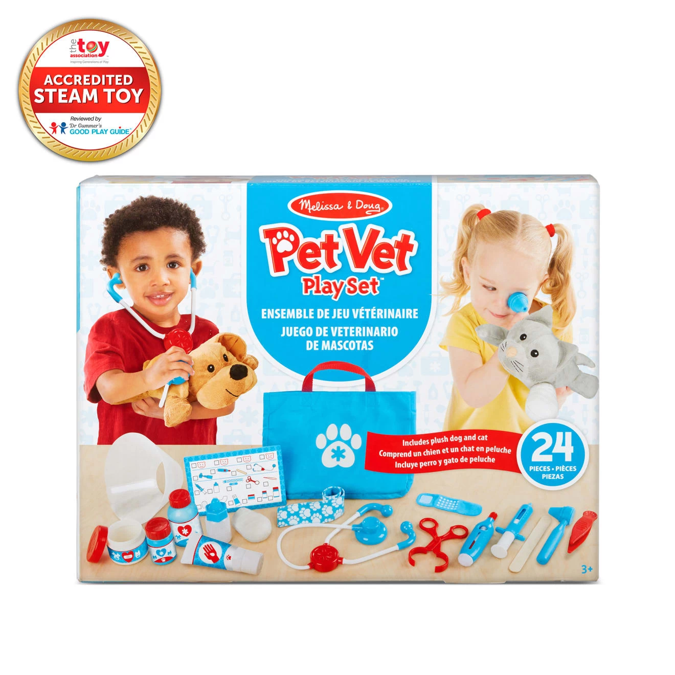 Melissa & Doug Examine & Treat Pet Vet Play Set - Image 3