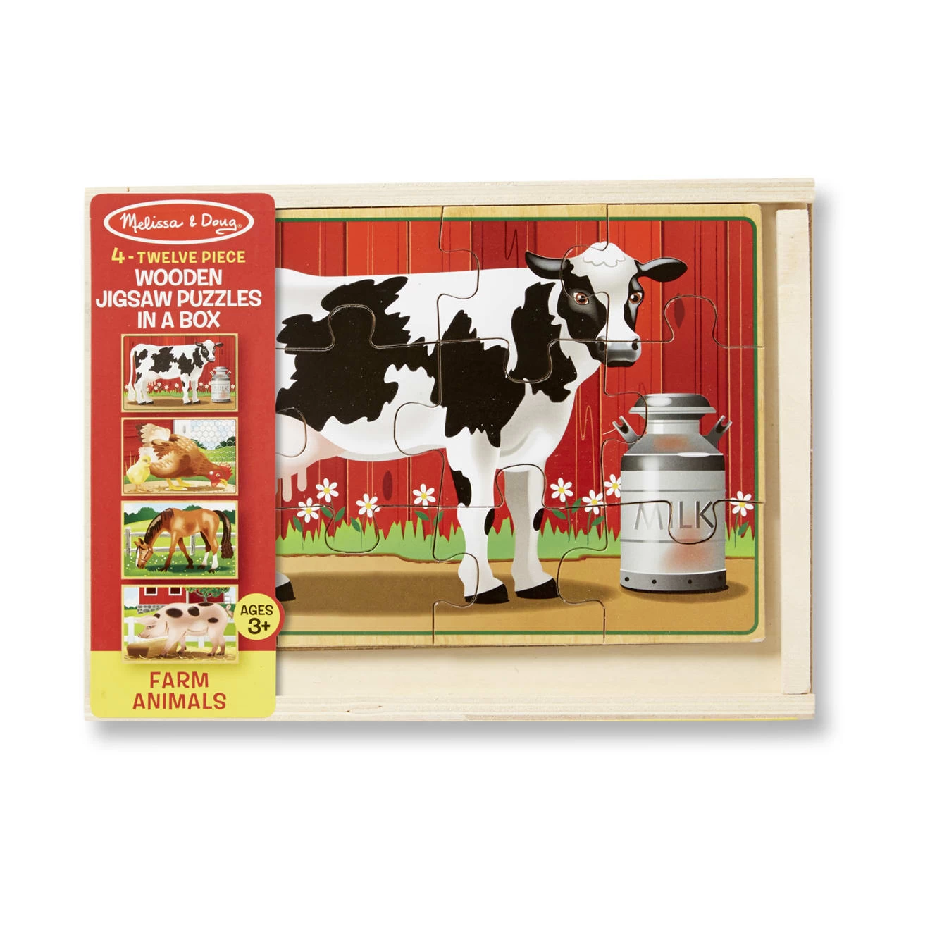 Melissa & Doug Farm Animals Jigsaw Puzzles In A Box - Image 3