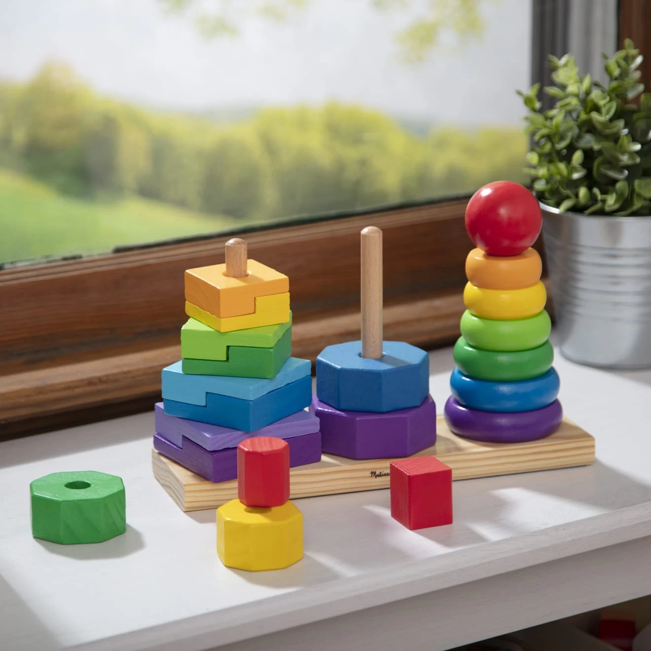 Melissa & Doug Geometric Stacker Toddler Toy - Image 9