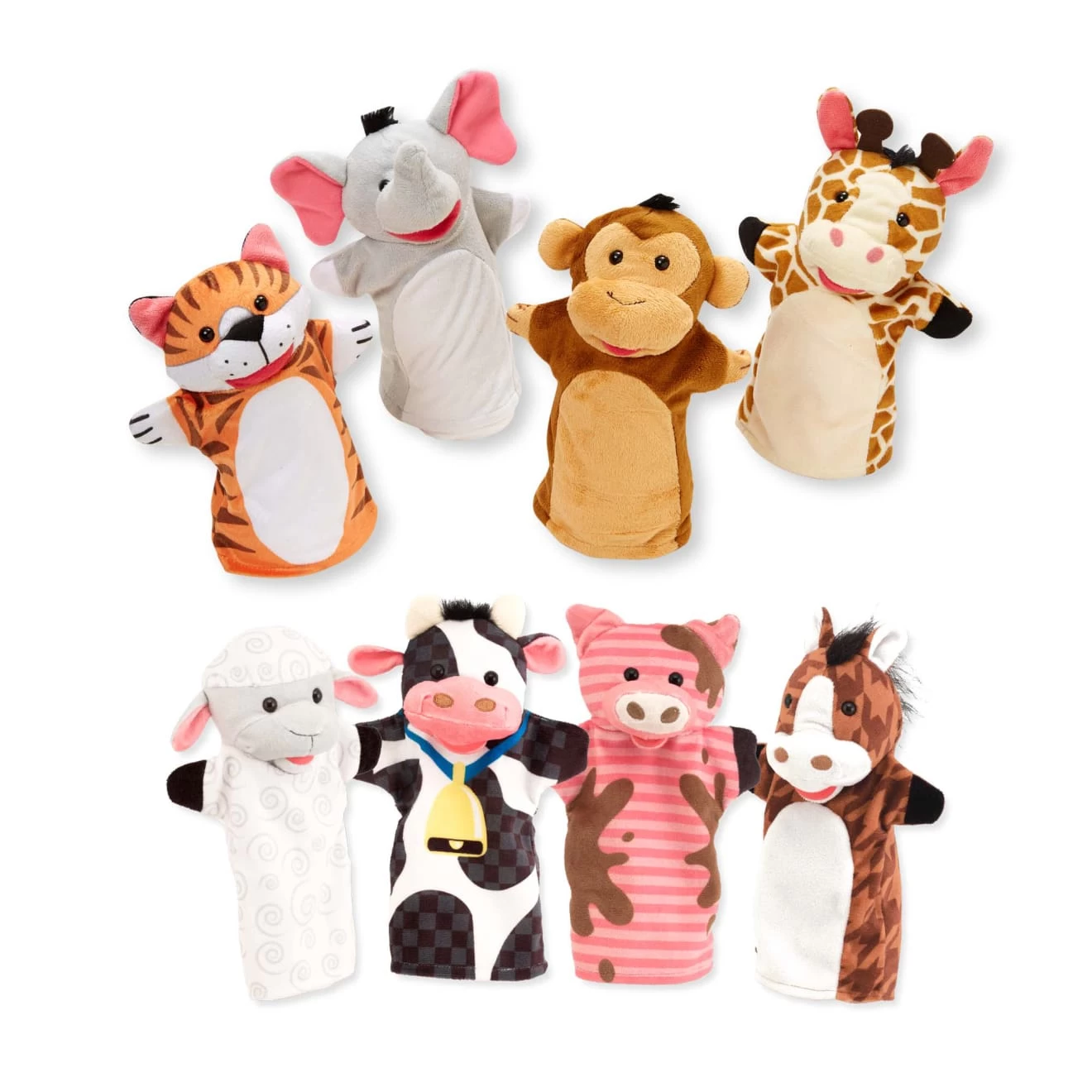 Melissa & Doug Hand Puppets Bundle - Farm & Zoo Friends
