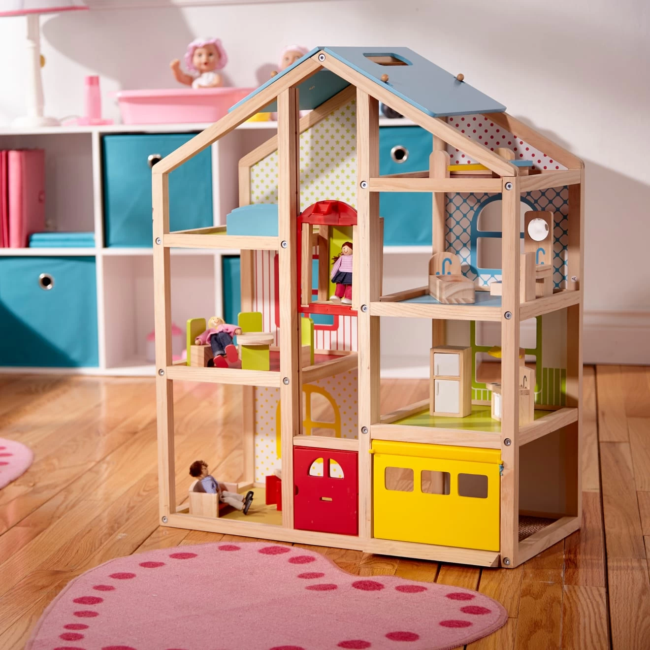 Melissa & Doug Hi-Rise Wooden Dollhouse And Furniture Set - Image 9
