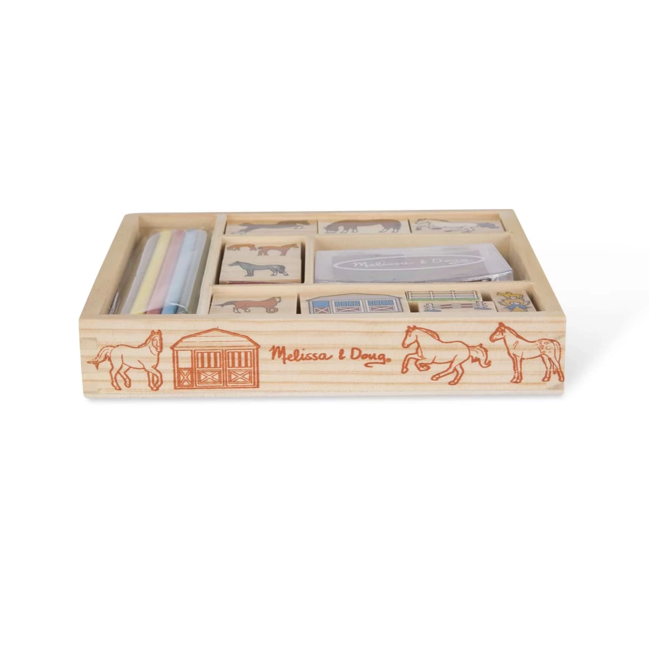 Melissa & Doug Wooden Stamp Set - Horses - Image 3