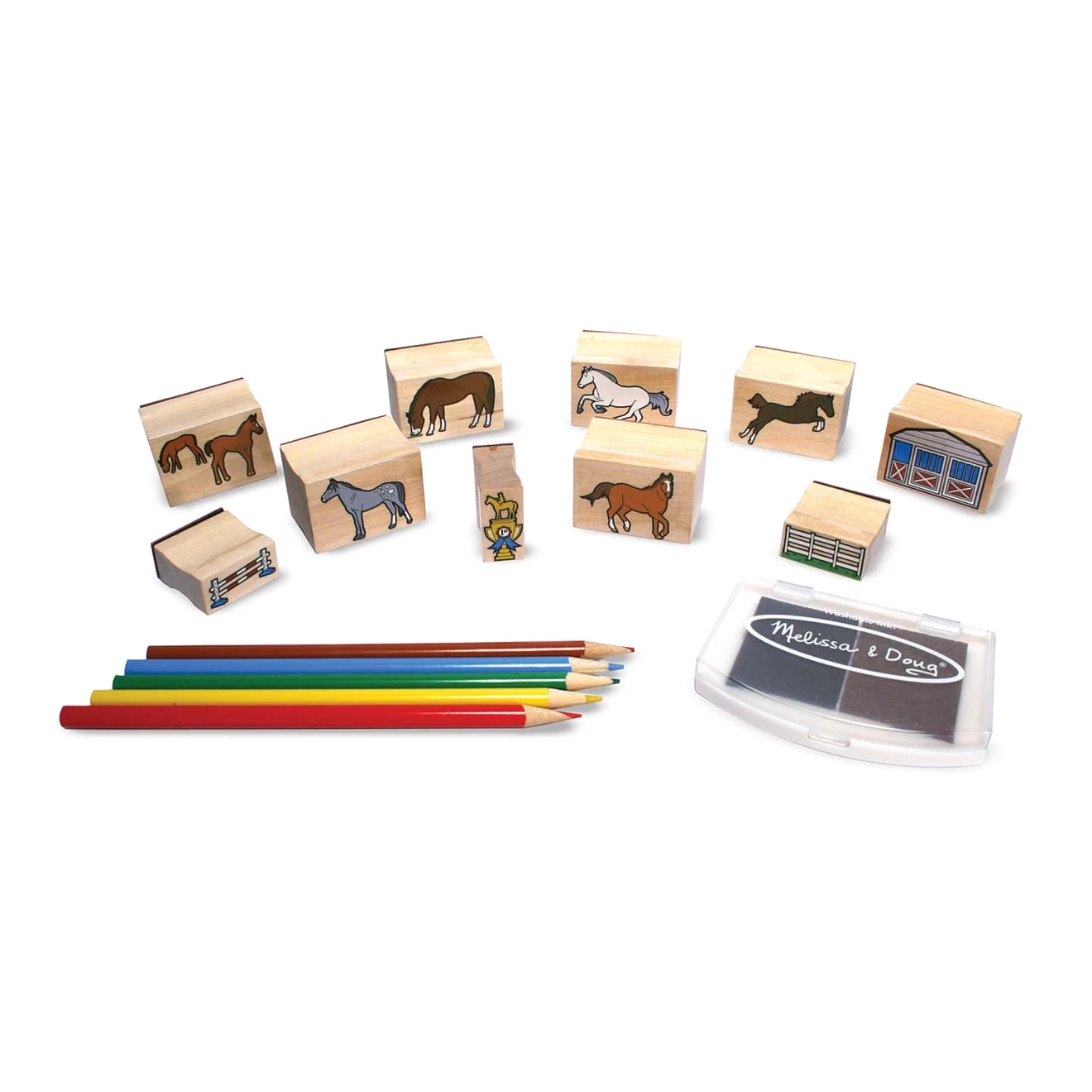 Melissa & Doug Wooden Stamp Set - Horses - Image 9