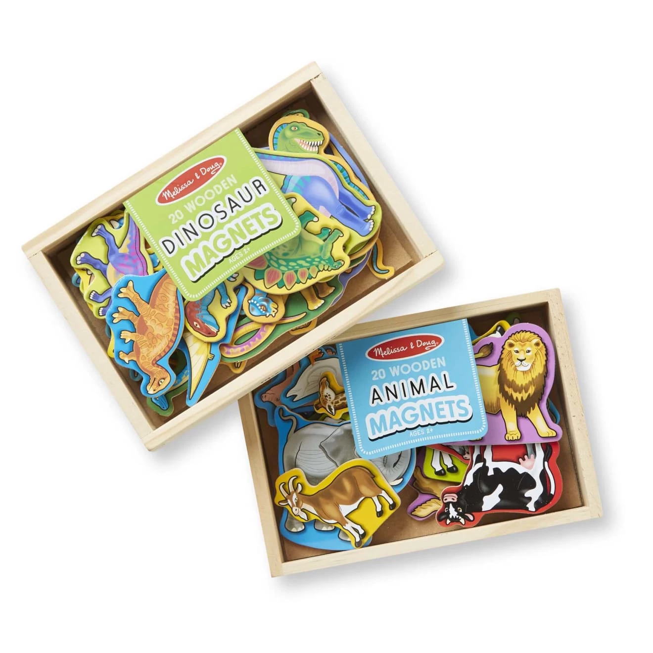 Melissa & Doug Wooden Magnets Bundle - Animals And Dinosaurs