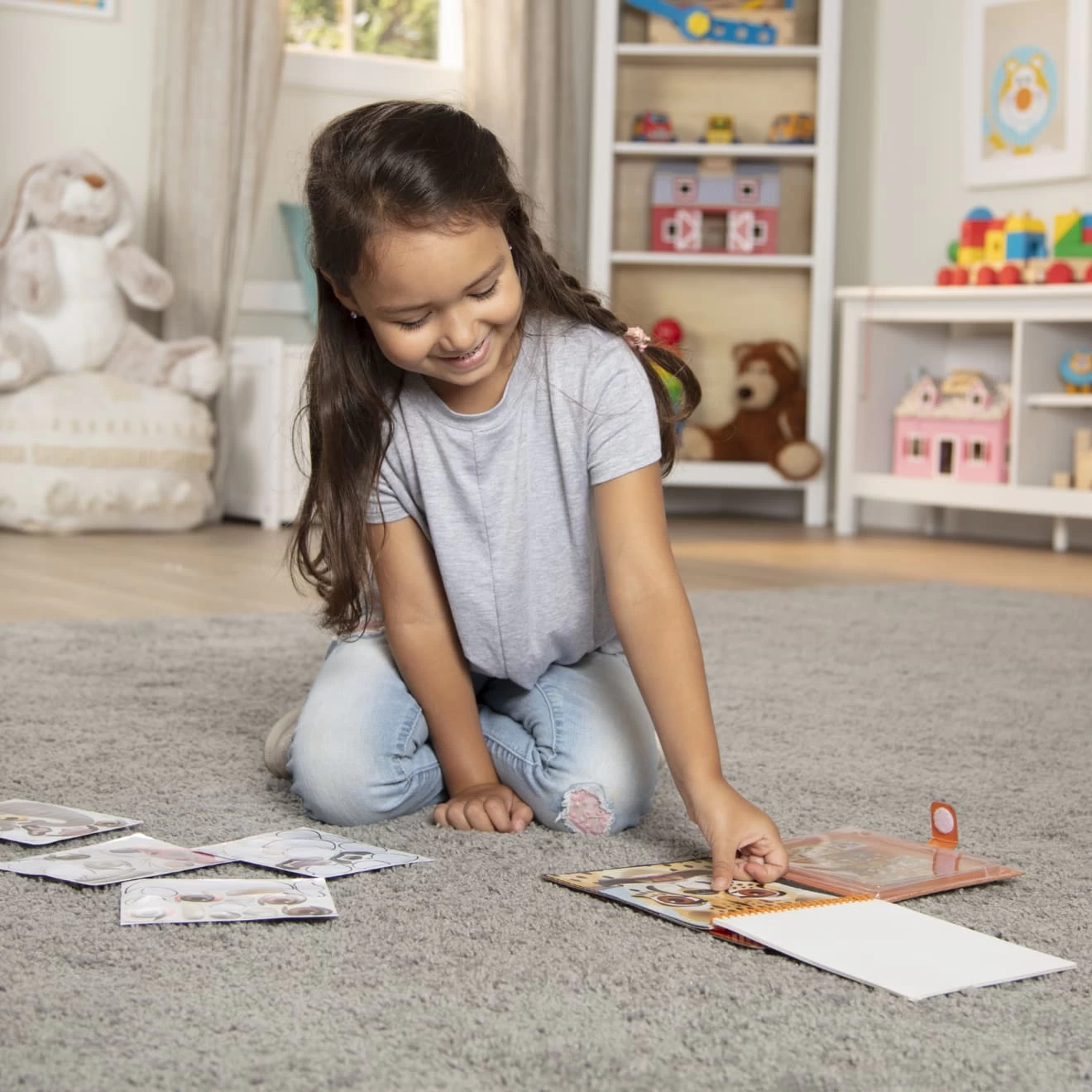 Melissa & Doug Make-A-Face Reusable Sticker Pad Bundle 3-Pack: Safari, Farm And Pet Sticker Activity Pads - Image 2