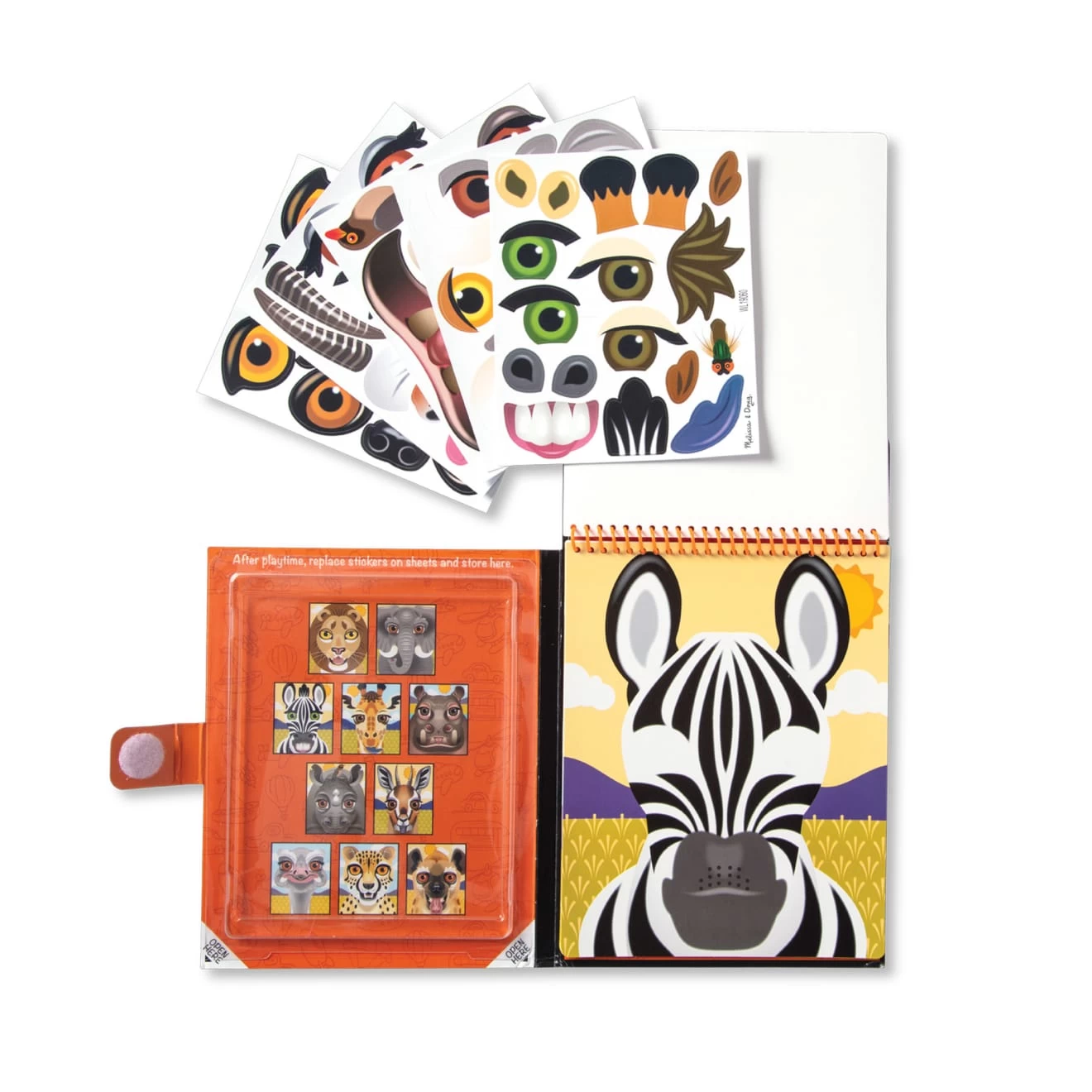 Melissa & Doug Make-A-Face Reusable Sticker Pad Bundle 3-Pack: Safari, Farm And Pet Sticker Activity Pads - Image 4