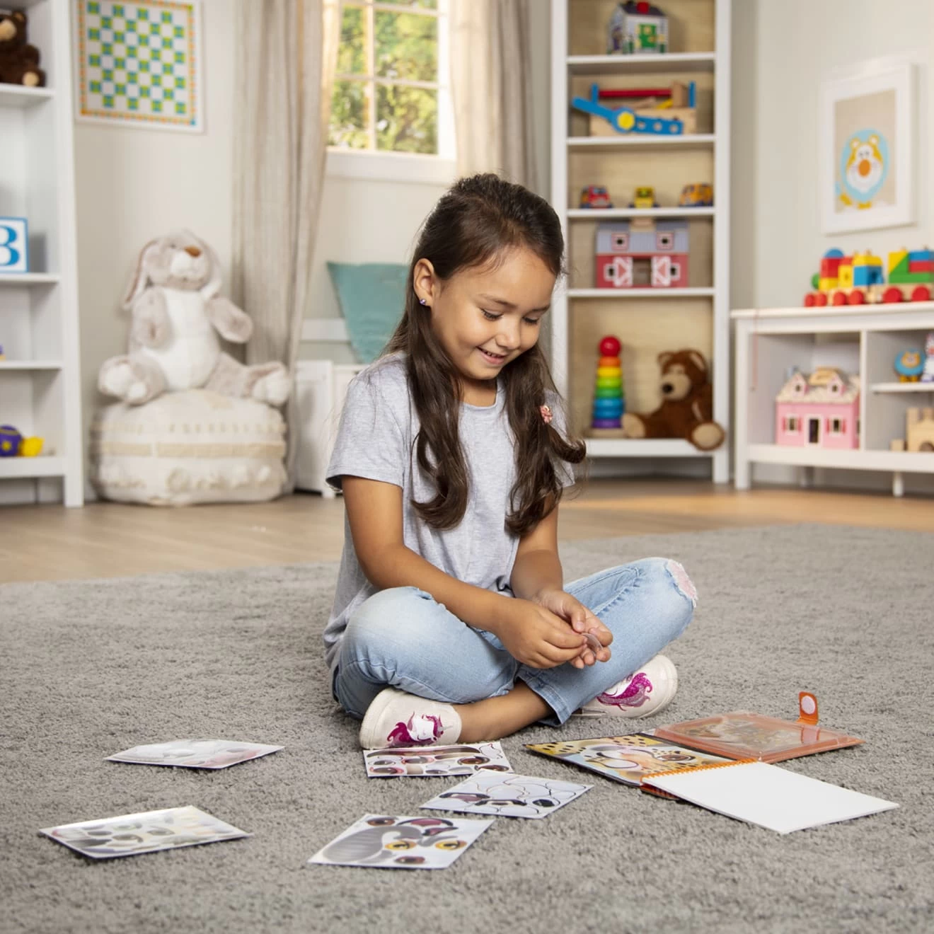 Melissa & Doug Make-A-Face Reusable Sticker Pad Bundle 3-Pack: Safari, Farm And Pet Sticker Activity Pads - Image 6