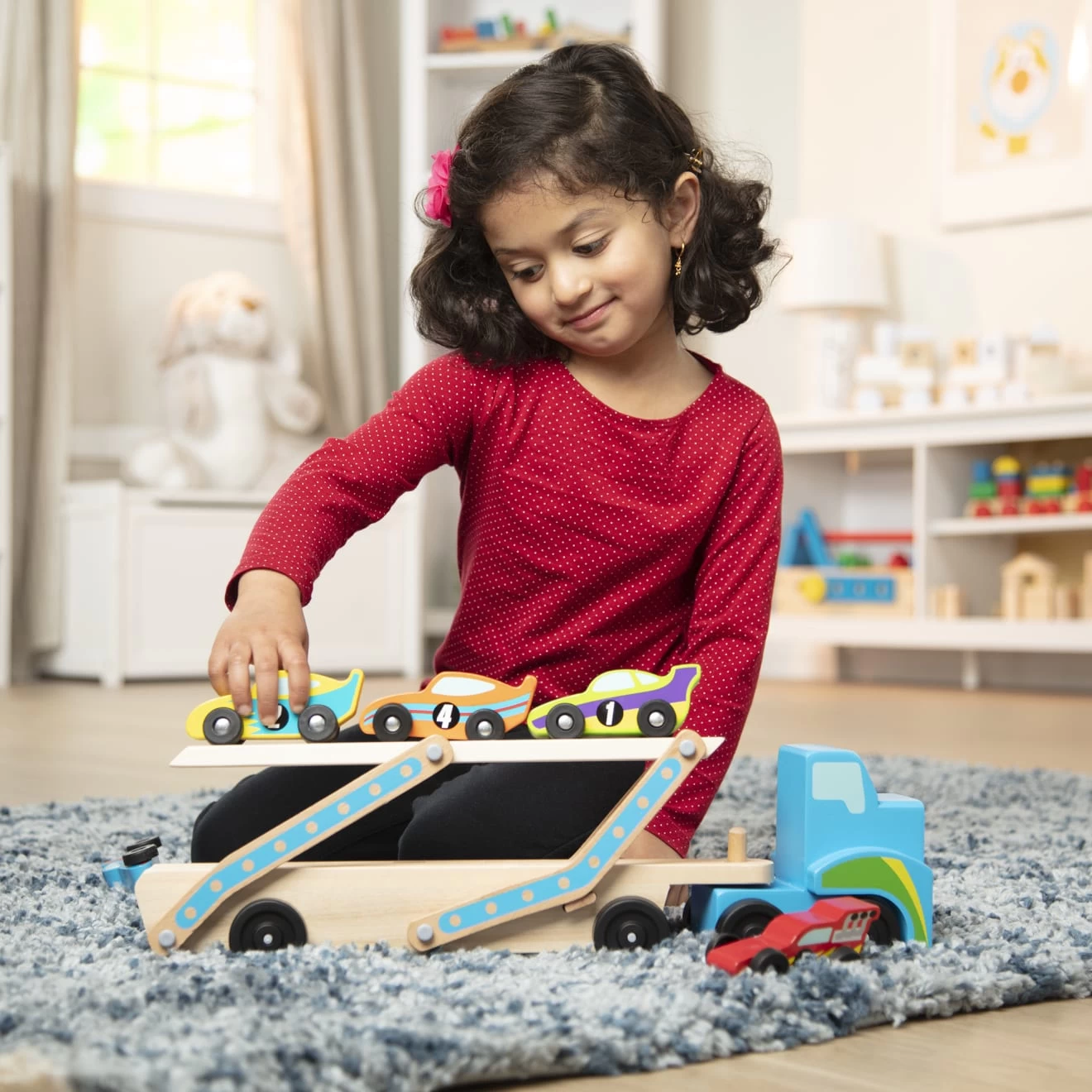 Melissa & Doug Mega Race-Car Carrier - Image 6