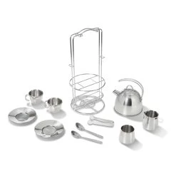Melissa & Doug Stainless Steel Tea Set And Storage Stand
