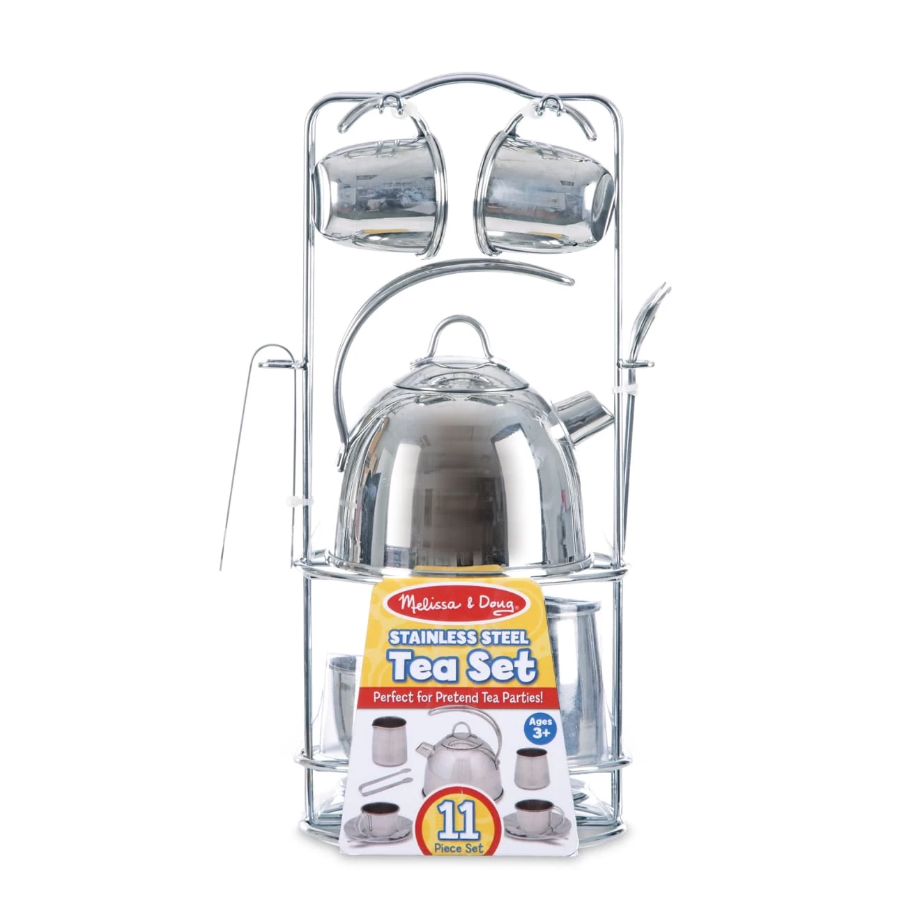Melissa & Doug Stainless Steel Tea Set And Storage Stand - Image 3