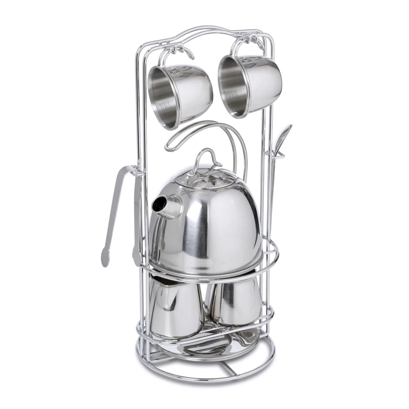 Melissa & Doug Stainless Steel Tea Set And Storage Stand - Image 5
