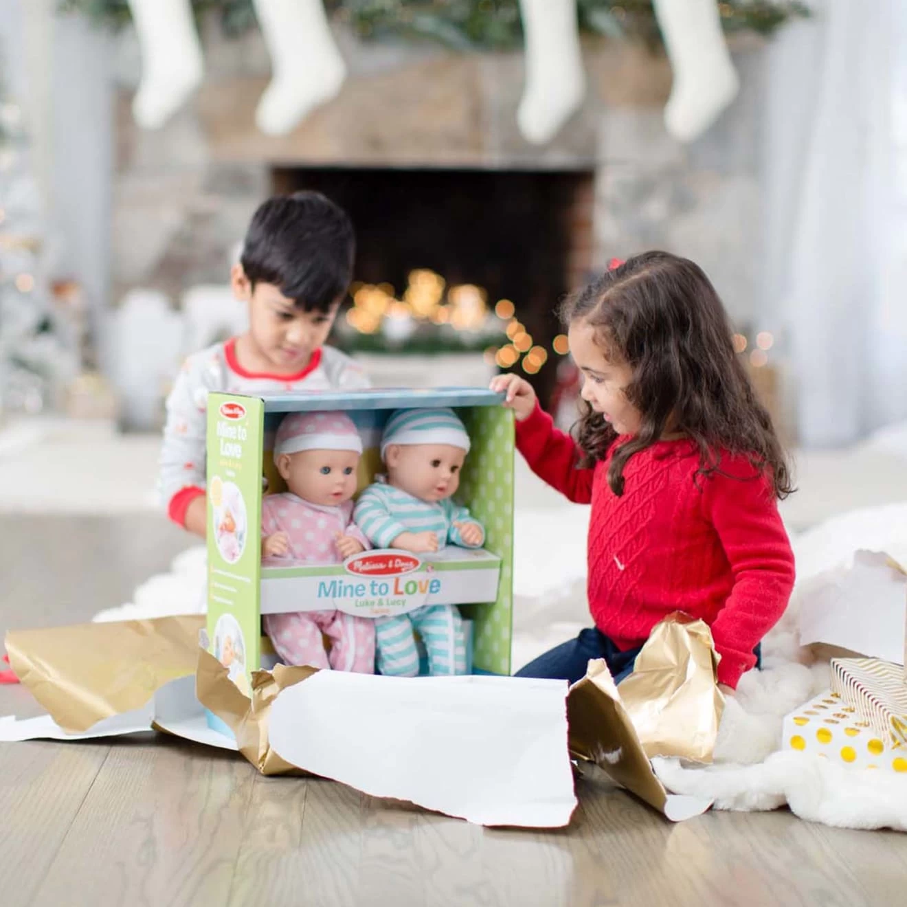 Melissa & Doug Mine To Love Twins Luke & Lucy Dolls - Image 5