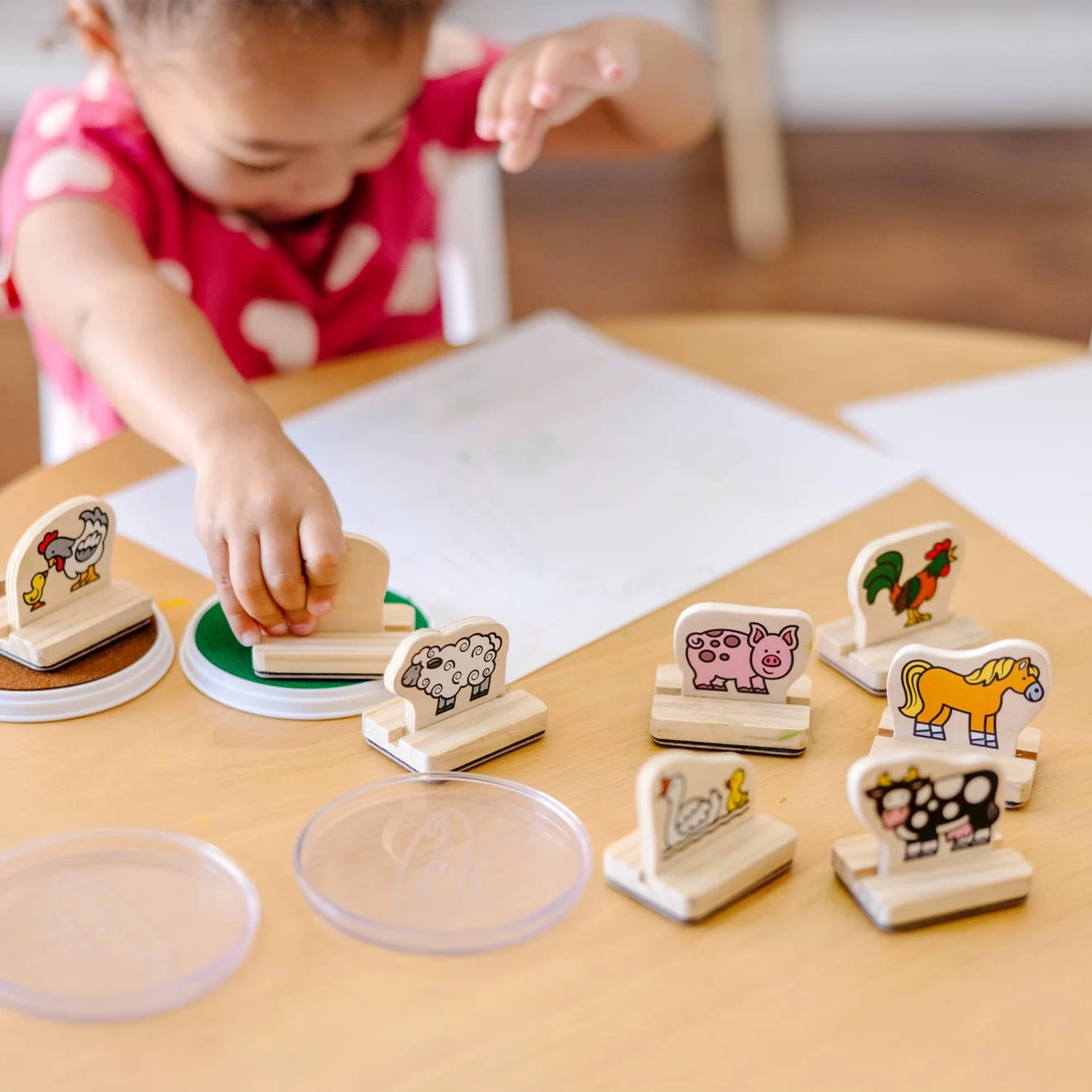 Melissa & Doug My First Wooden Stamp Set - Farm Animals - Image 5