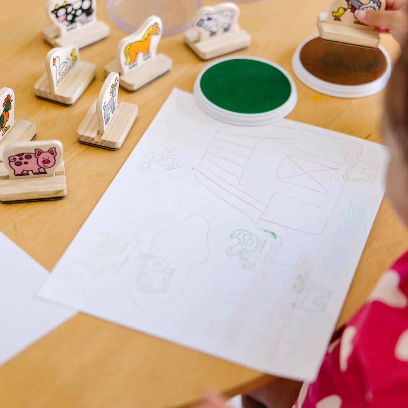 Melissa & Doug My First Wooden Stamp Set - Farm Animals - Image 6