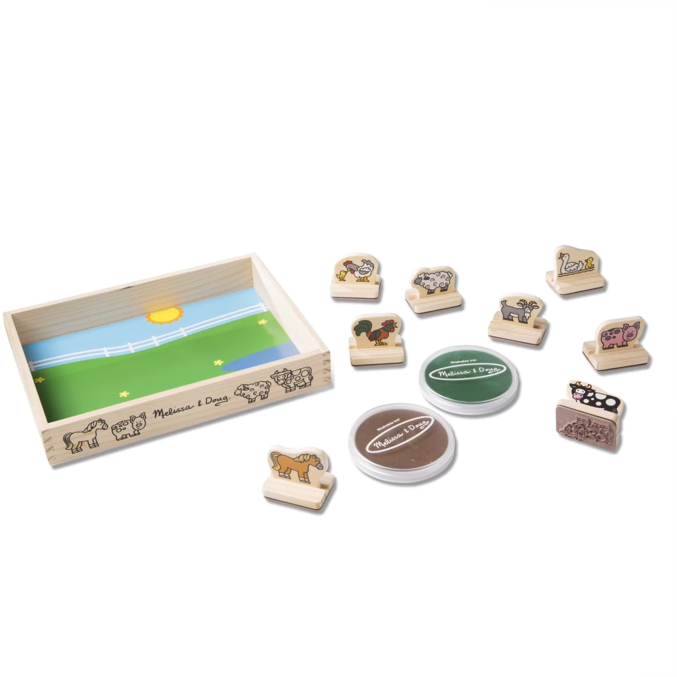 Melissa & Doug My First Wooden Stamp Set - Farm Animals - Image 4