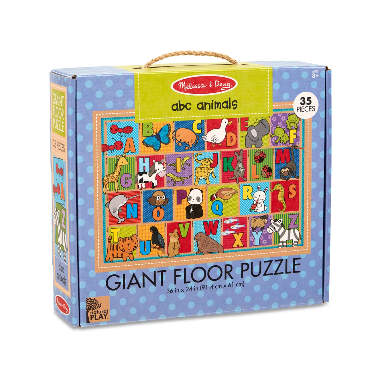 Melissa & Doug Natural Play Floor Puzzle: ABC Animals - Image 3