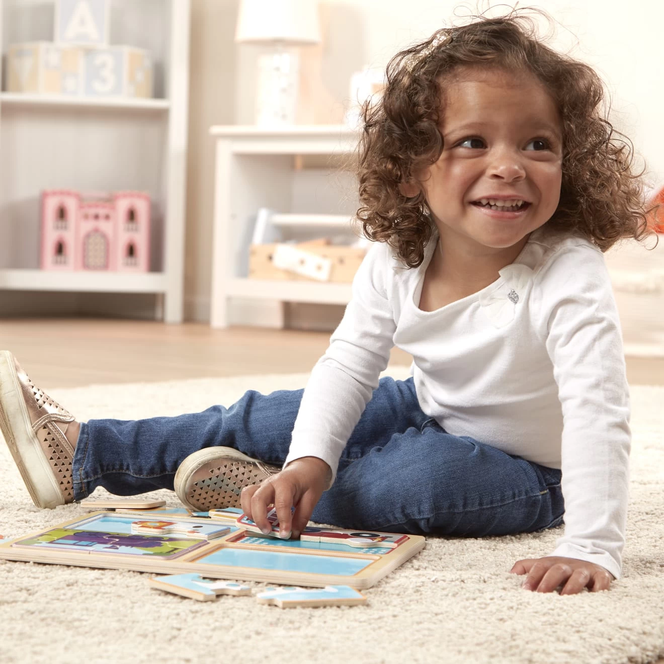 Melissa & Doug Natural Play Wooden Puzzle: Ready, Set, Go - Image 5