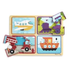 Melissa & Doug Natural Play Wooden Puzzle: Ready, Set, Go