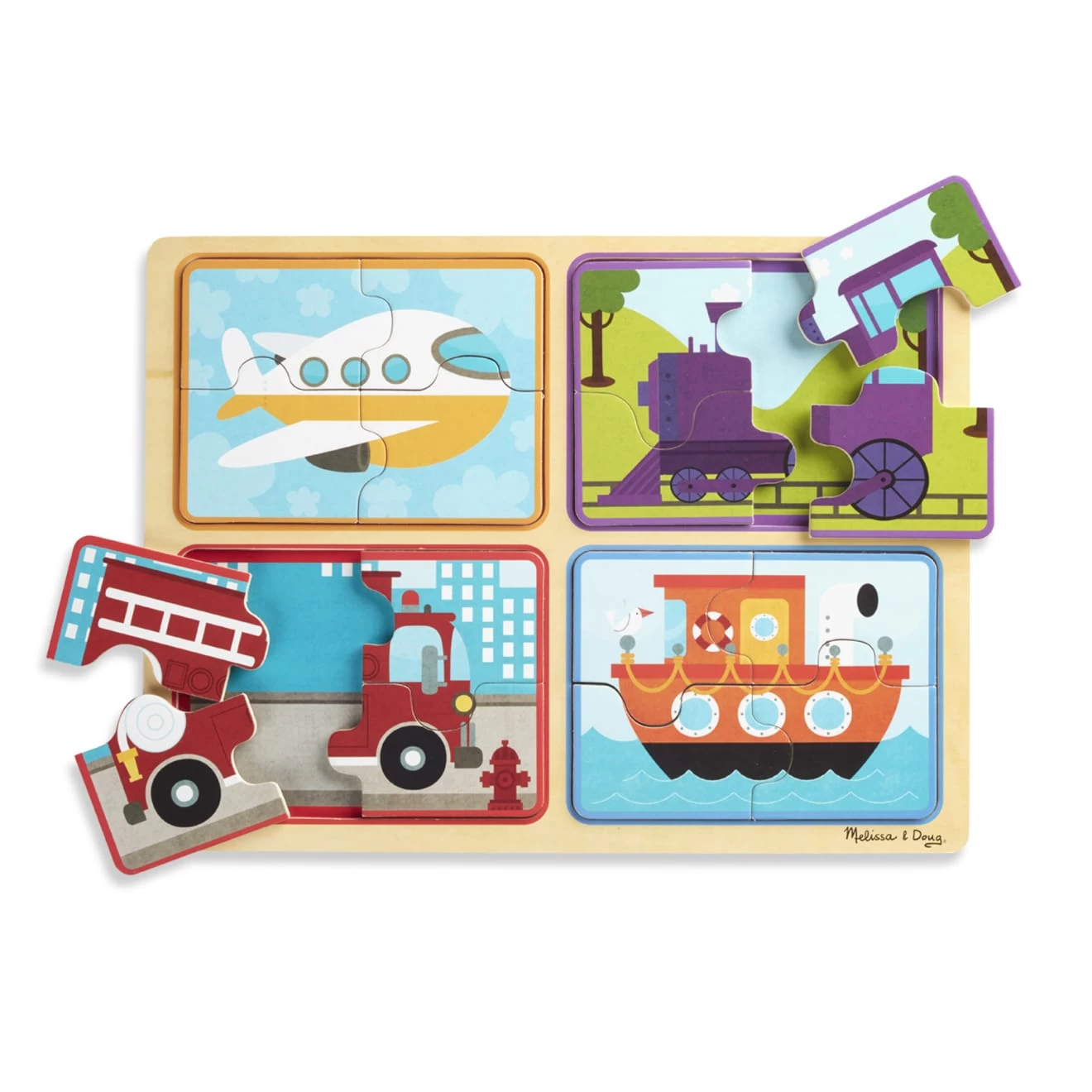 Melissa & Doug Natural Play Wooden Puzzle: Ready, Set, Go