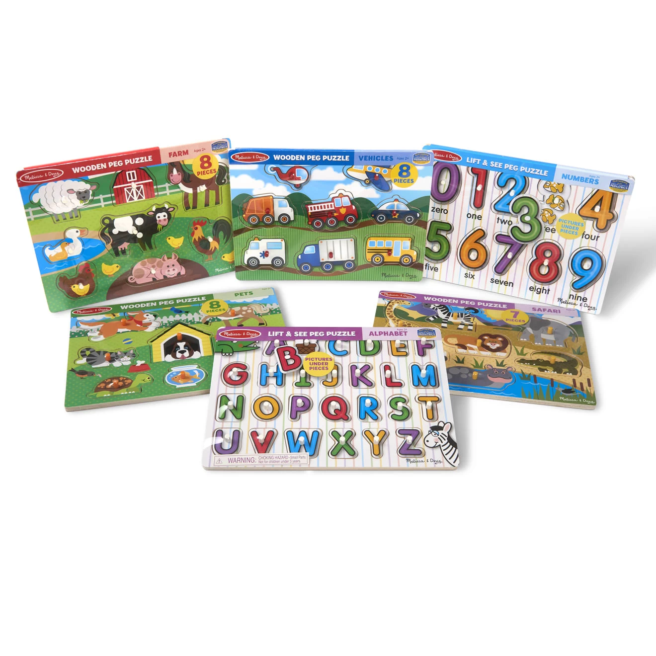 Melissa & Doug Peg Puzzle Set (6 Puzzles)