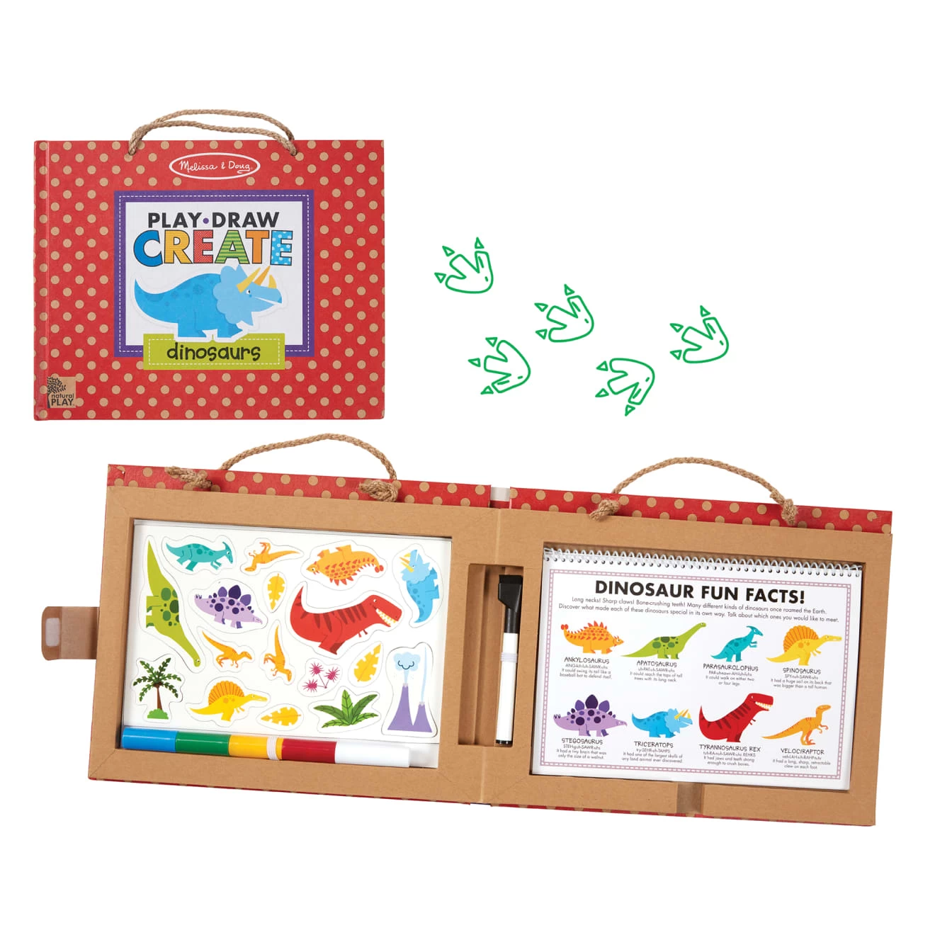 Melissa & Doug Natural Play: Play, Draw, Create Reusable Drawing & Magnet Kit – Dinosaurs