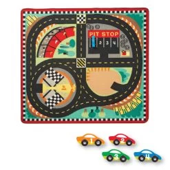 Melissa & Doug Round The Speedway Race Track Rug & Car Set