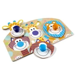 Melissa & Doug First Play Wooden Jumbo Knob Safari Animal Puzzle