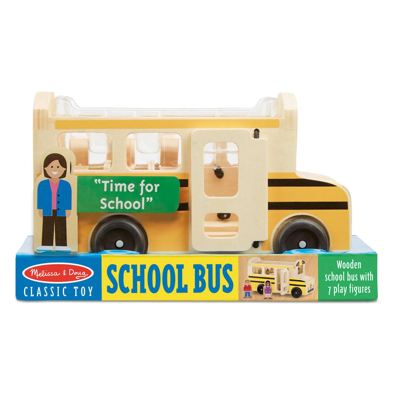 Melissa & Doug Wooden Classic School Bus - Image 3