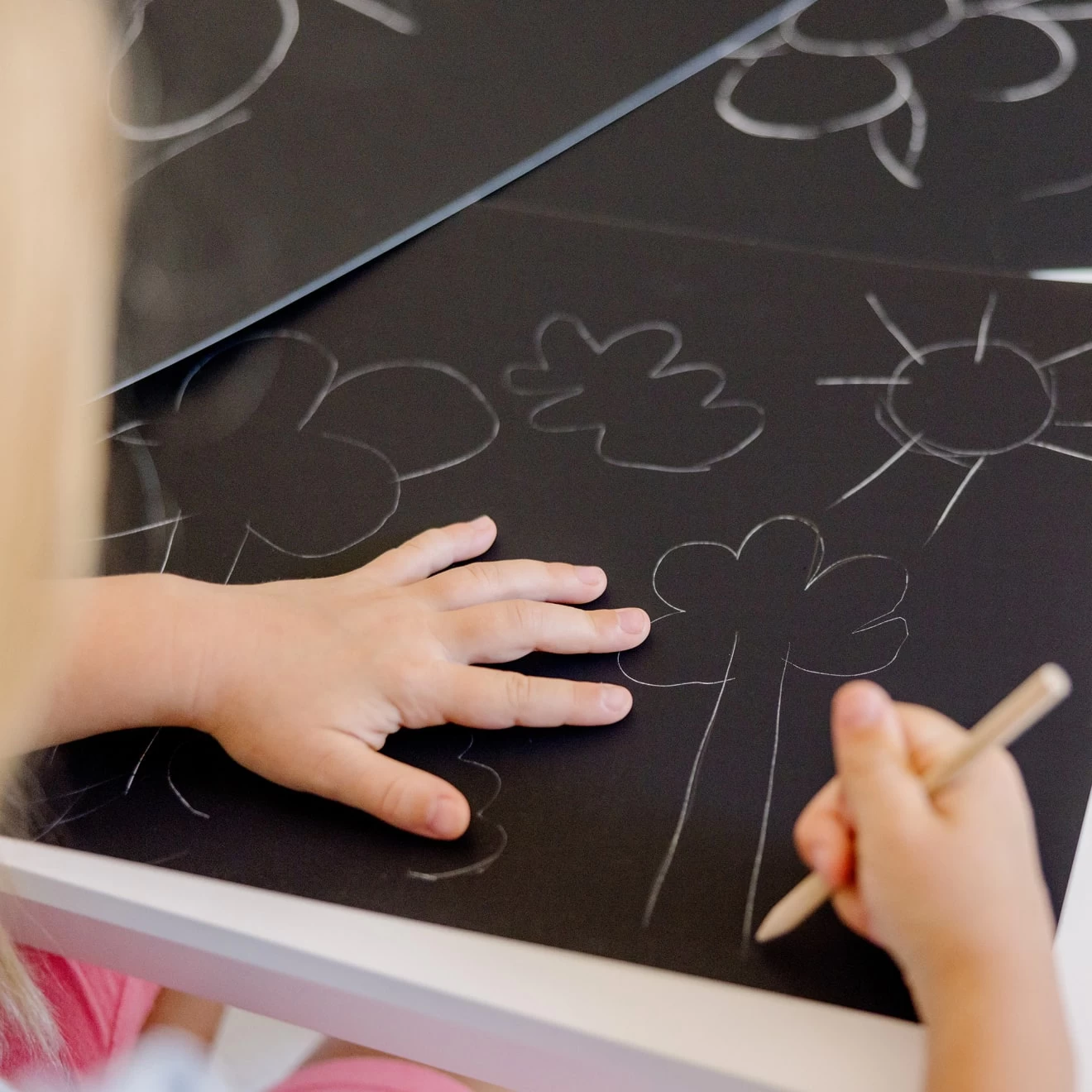 Melissa & Doug Scratch Art Black Coated 12 Pt. Scratchboards (12 Boards) - Image 2