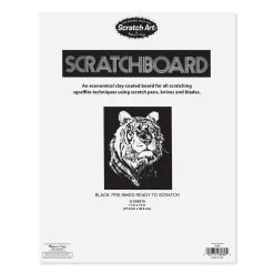 Melissa & Doug Scratch Art Black Coated 12 Pt. Scratchboards (12 Boards)