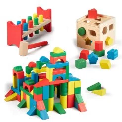 Melissa & Doug Stack, Sort & Pound Wooden Toy Collection