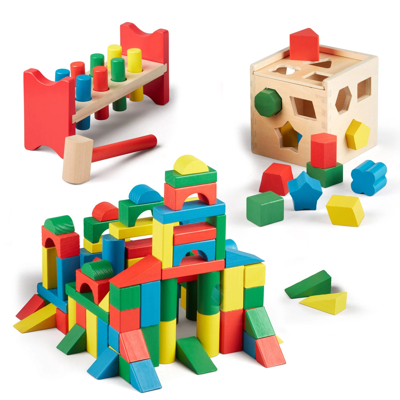 Melissa & Doug Stack, Sort & Pound Wooden Toy Collection