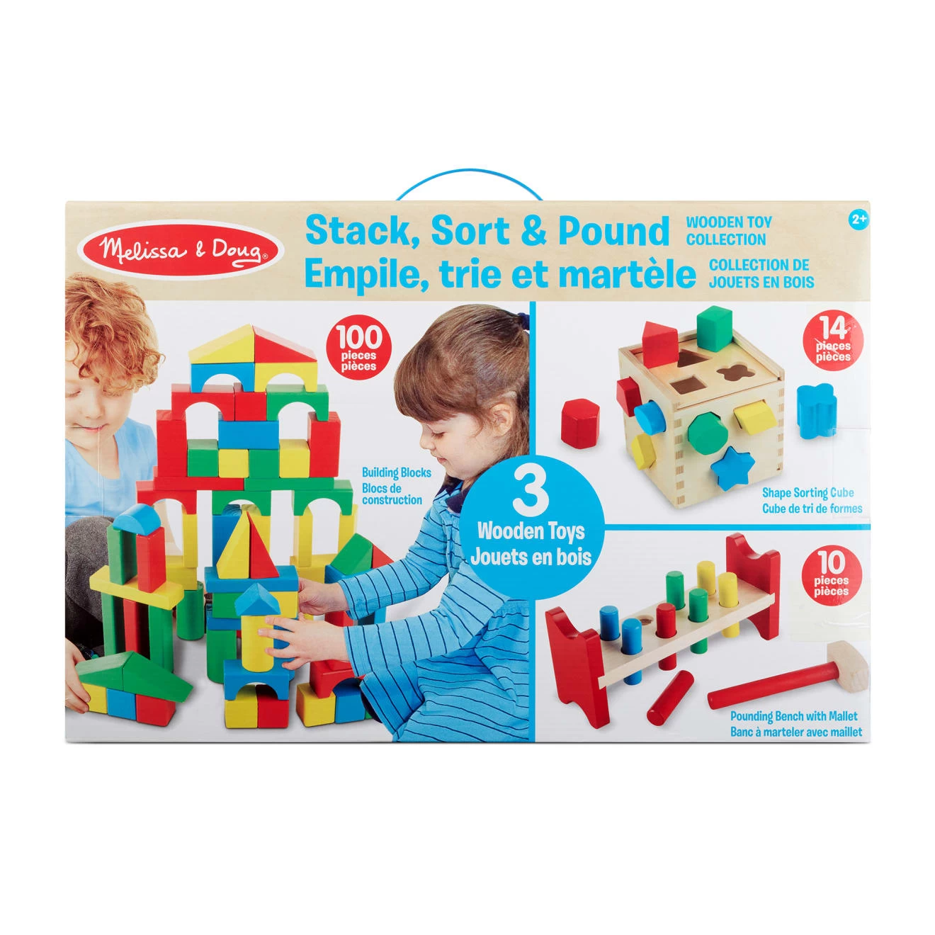 Melissa & Doug Stack, Sort & Pound Wooden Toy Collection - Image 3